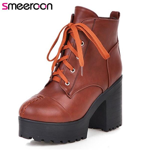 boots smeeroon 2021 arrive autumn winter ankle women pu thick heel platform shoes casual fashion ladies big size, Black
boots smeeroon 2021 arrive autumn winter ankle women pu thick heel platform shoes casual fashion ladies big size, Black