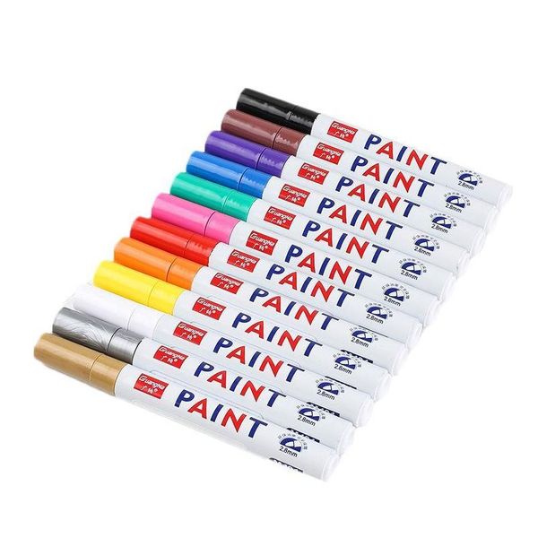 Waterproof Marker Pen Tyre Tire Tread Rubber Permanent Non Fading Marker Pen Paint Pen White Color Can Marks On Most Surfaces Dbc 99wbc