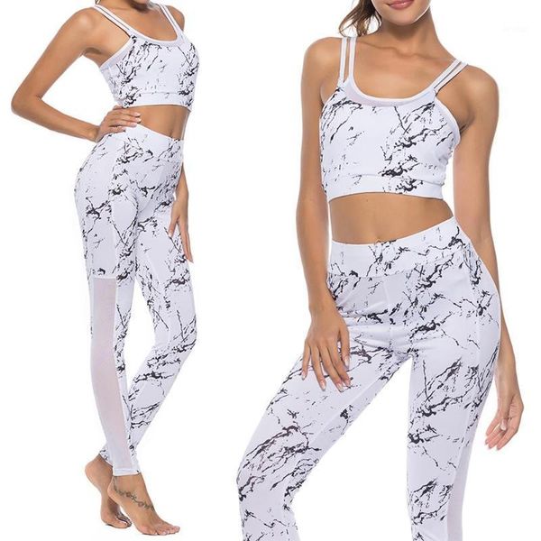 yoga outfits marble pattern sport suit women set white sportswear vest+pants fitness gym clothing workout clothes for s31, White;red
yoga outfits marble pattern sport suit women set white sportswear vest+pants fitness gym clothing workout clothes for s31, White;red