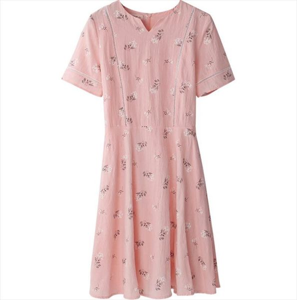 2019 new korean version of short sleeved cotton dress with high waist and medium length printing drop shipping, Black;gray
2019 new korean version of short sleeved cotton dress with high waist and medium length printing drop shipping, Black;gray
