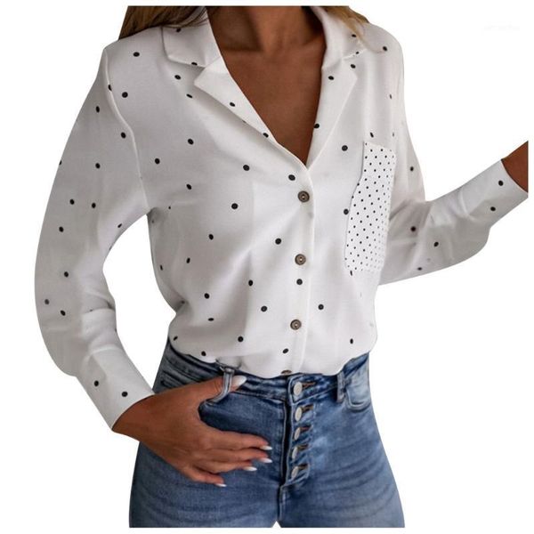 women office shirts white clothes camisas femininas elegantes fashion casual dot print button with pocket shirts blouse1
women office shirts white clothes camisas femininas elegantes fashion casual dot print button with pocket shirts blouse1
