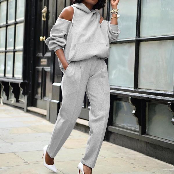 women's tracksuits women autumn long sleeve open back off-shoulder hooded hoodie pants suit 20211, Gray
women's tracksuits women autumn long sleeve open back off-shoulder hooded hoodie pants suit 20211, Gray
