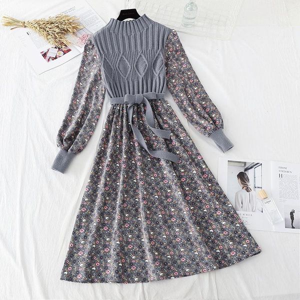 casual dresses autumn sweater for women winter splicing pullover bandage slim knitting dress sweet corduroy floral print vestido, Black;gray
casual dresses autumn sweater for women winter splicing pullover bandage slim knitting dress sweet corduroy floral print vestido, Black;gray