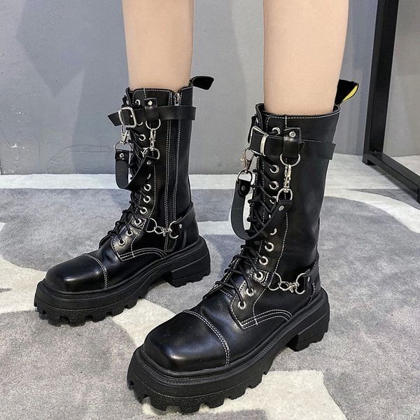 lucyever fashion chain strap chunky boots women 2020 new punk style lace up motorcycle boots woman black big toe platform botas #z226
lucyever fashion chain strap chunky boots women 2020 new punk style lace up motorcycle boots woman black big toe platform botas #z226