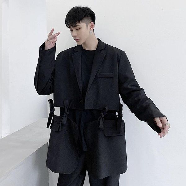 new male streetwear vintage fashion suit coat outerwear men removable hem loose casual suit blazers jacket1, White;black
new male streetwear vintage fashion suit coat outerwear men removable hem loose casual suit blazers jacket1, White;black
