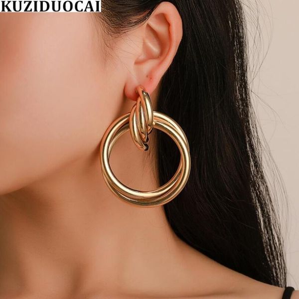 kuziduocai 2021 new fashion fine jewelry bohe punk metal big circle twist cross spiral winding concise drop earrings for women, Silver
kuziduocai 2021 new fashion fine jewelry bohe punk metal big circle twist cross spiral winding concise drop earrings for women, Silver