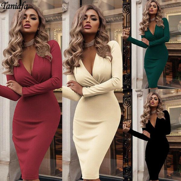 autumn winter fashion women deep v neck bodycon dress ladies slim sundress long sleeve evening party dress, Black;gray
autumn winter fashion women deep v neck bodycon dress ladies slim sundress long sleeve evening party dress, Black;gray