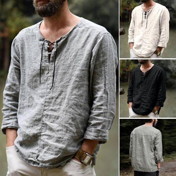 2020 new mens spring summer autumn casual shirt long sleeve cotton linen shirts men loose collar lace up shirt slim fit blouse1, White;black
2020 new mens spring summer autumn casual shirt long sleeve cotton linen shirts men loose collar lace up shirt slim fit blouse1, White;black