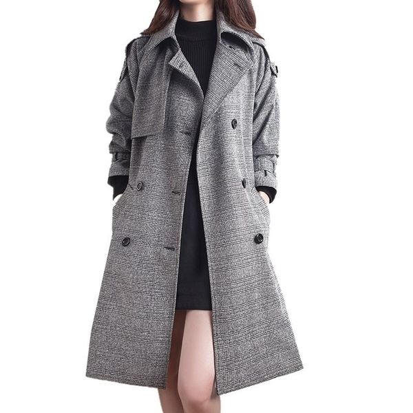 women's trench coats 2021 long sleeve women plus sizes coat fashion slim double-breasted female plaid windbreaker outerwear, Tan;black
women's trench coats 2021 long sleeve women plus sizes coat fashion slim double-breasted female plaid windbreaker outerwear, Tan;black