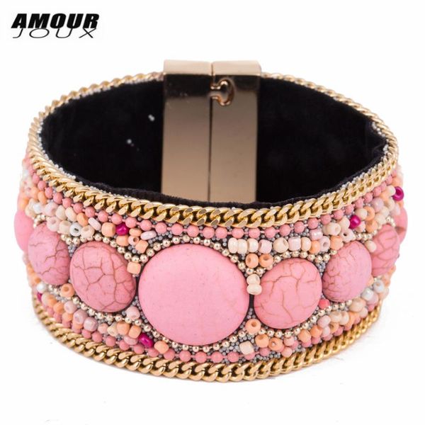 charm bracelets 2021 handmade ethnic colorful resin beads leather magnet bracelet female bohemia for women jewelry, Golden;silver
charm bracelets 2021 handmade ethnic colorful resin beads leather magnet bracelet female bohemia for women jewelry, Golden;silver
