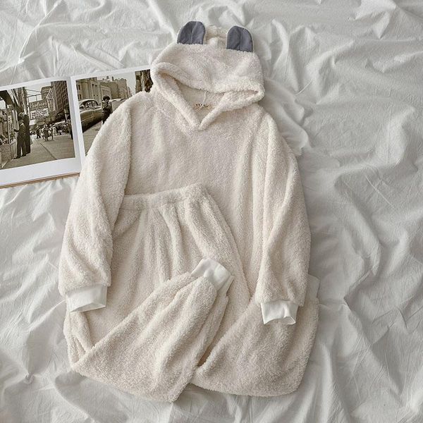 home wear fleece 2 pieces women pants suits hooded sweet style cute loose thicken wamd solid female sets quality, Gray
home wear fleece 2 pieces women pants suits hooded sweet style cute loose thicken wamd solid female sets quality, Gray