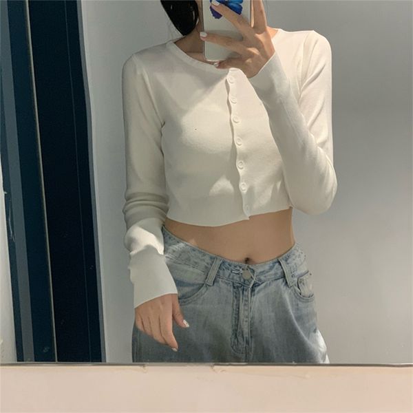 2021 new blusas women's autumn solid buttons short cut cardigans malpractice swc1121 71vn, White;black
2021 new blusas women's autumn solid buttons short cut cardigans malpractice swc1121 71vn, White;black