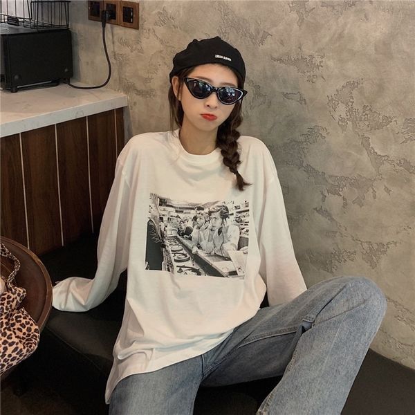 lflvv осень новый t-shirtjacket универсальной футболка корейского свободный круглой шеи cn87t платье хлопок с длинным рукавом хлопка футболк, White
lflvv осень новый t-shirtjacket универсальной футболка корейского свободный круглой шеи cn87t платье хлопок с длинным рукавом хлопка футболк, White