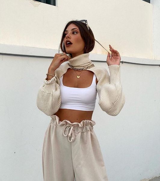 women's sweaters y2k blusas estilo sueter ins paragraph high neck open chest knit blouse long sleeve ultra short sweater women, White;black
women's sweaters y2k blusas estilo sueter ins paragraph high neck open chest knit blouse long sleeve ultra short sweater women, White;black