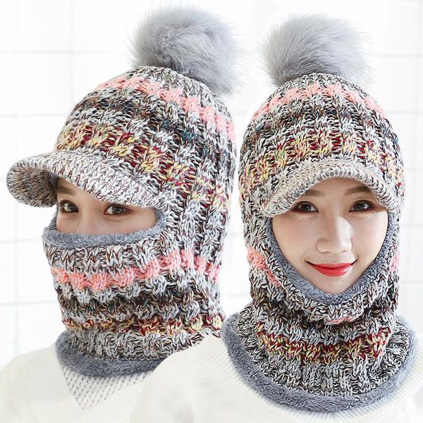beanie/skull caps female warm beanie hat riding snow winter women knitted scarf set hairball pom fashion wool thickening collars, Blue;gray
beanie/skull caps female warm beanie hat riding snow winter women knitted scarf set hairball pom fashion wool thickening collars, Blue;gray
