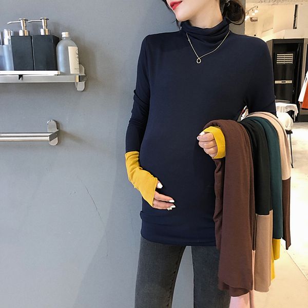 8128# high neck knitted maternity bottoming shirts autumn turtleneck clothes for pregnant women slim pregnancy t-shirt tees lj201125, White
8128# high neck knitted maternity bottoming shirts autumn turtleneck clothes for pregnant women slim pregnancy t-shirt tees lj201125, White