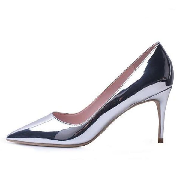 dress shoes women pumps heeled patent leather slip on 8cm thin high heels pointed toe party wedding shallow silver1, Black
dress shoes women pumps heeled patent leather slip on 8cm thin high heels pointed toe party wedding shallow silver1, Black