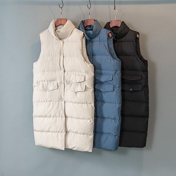 women's vests winter down vest solid sleeveless warm long jacket outerwear dames women coat chalecos para mujer, Black;white
women's vests winter down vest solid sleeveless warm long jacket outerwear dames women coat chalecos para mujer, Black;white