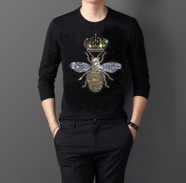 2021 new men rhinestones tshirts mens streetwear drill long shirts male hip hop 9l7l, White;black
2021 new men rhinestones tshirts mens streetwear drill long shirts male hip hop 9l7l, White;black