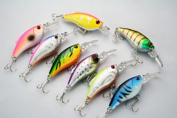 

wholesale 16 pcs/lot fishing lures crank fishing hard bait, 8# hook 7.5cm/9.1g ,8 color