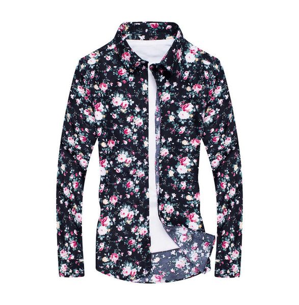 2019 new fashion men's floral camisa masculina long sleeve mens casual slim fit shirt size -7xl, White;black
2019 new fashion men's floral camisa masculina long sleeve mens casual slim fit shirt size -7xl, White;black
