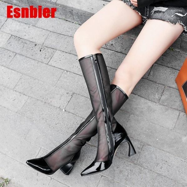 boots fashion genuine leather womens knee high hollow breathable mesh shoes cool women's summer size 33-421, Black
boots fashion genuine leather womens knee high hollow breathable mesh shoes cool women's summer size 33-421, Black