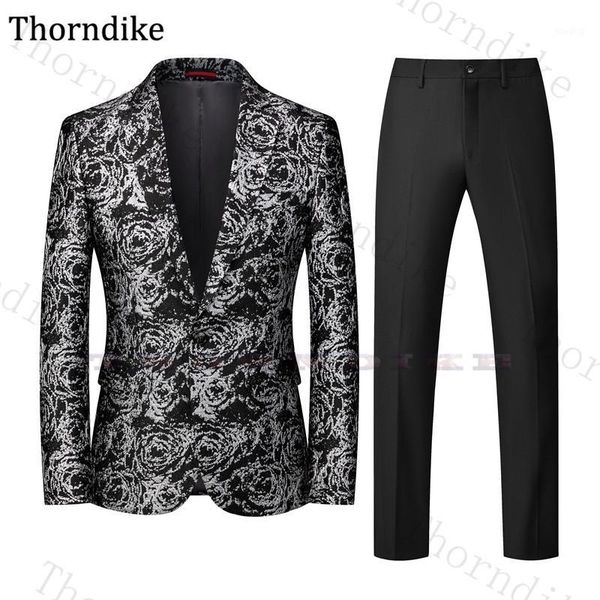 thorndike 2 pcs men suits sets fashion single breasted floral print tuxedo suit jacket casual slim blazer pants costume homme1, White;black
thorndike 2 pcs men suits sets fashion single breasted floral print tuxedo suit jacket casual slim blazer pants costume homme1, White;black