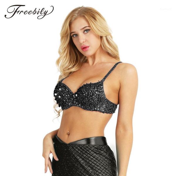 women fashion sparkle sequins beading padded bra for raves dances club wear belly dancing costume party bra, Black;red
women fashion sparkle sequins beading padded bra for raves dances club wear belly dancing costume party bra, Black;red
