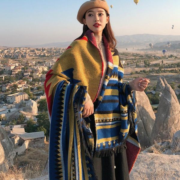 scarves ethnic shawl scarf female autumn winter thickening plaids retro geometric pattern wraps jacquard travel po props, Blue;gray
scarves ethnic shawl scarf female autumn winter thickening plaids retro geometric pattern wraps jacquard travel po props, Blue;gray
