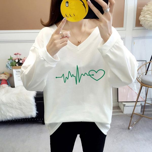 feitong women long sleeves v- neck electrocardiogram printing pullover sweatshirt autumn winter streetwear women blouse1, Black
feitong women long sleeves v- neck electrocardiogram printing pullover sweatshirt autumn winter streetwear women blouse1, Black