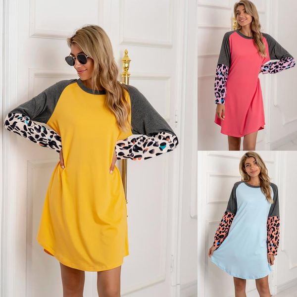 2021 women knee-length dresses loose casual o-neck long sleeve leopard splic print fashion dress dresses for ladies, Black;gray
2021 women knee-length dresses loose casual o-neck long sleeve leopard splic print fashion dress dresses for ladies, Black;gray
