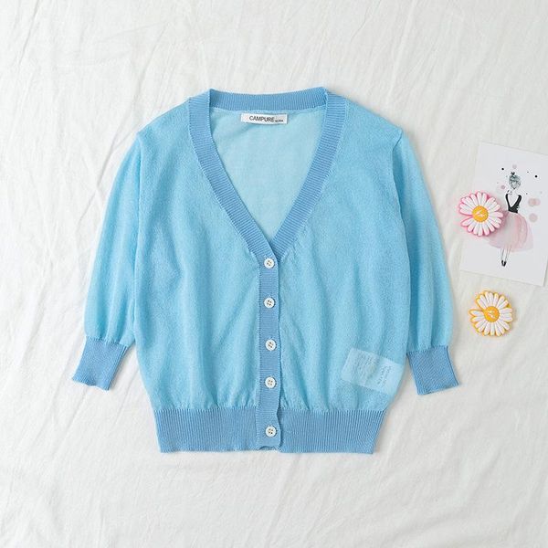 summer girls thin knitted cardigans solid color v neck knit jackets sunscreen children outwears coat dt118 wmtujr, Blue
summer girls thin knitted cardigans solid color v neck knit jackets sunscreen children outwears coat dt118 wmtujr, Blue