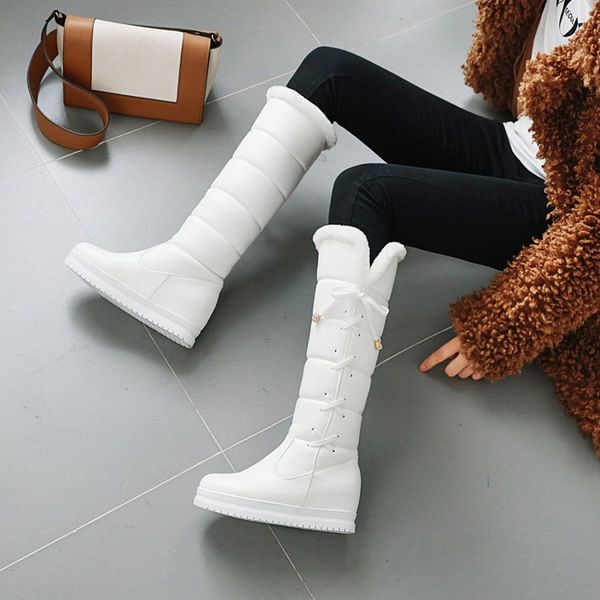 boots cross-tied snow waterproof winter woman warm knee-high round toe pu solid ladies fashion female shoes maziao, Black
boots cross-tied snow waterproof winter woman warm knee-high round toe pu solid ladies fashion female shoes maziao, Black