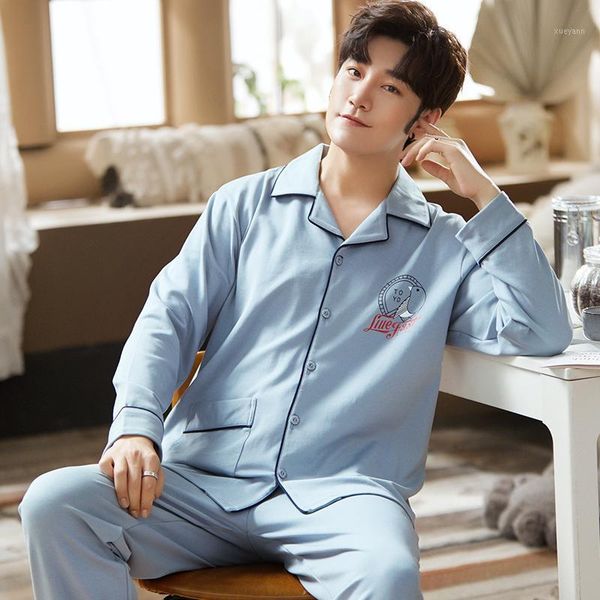 winter man pajamas set cotton lapel long sleeve warm pajamas simple blue homewear cute bird badge plus size sleepwear1, Black;brown
winter man pajamas set cotton lapel long sleeve warm pajamas simple blue homewear cute bird badge plus size sleepwear1, Black;brown