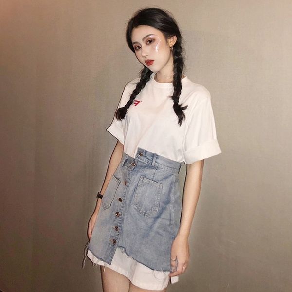 naidi summer new short suit korean medium red nice net long t-shirt small women denim skirt two piece skirt fragrance 7drsh, Gray
naidi summer new short suit korean medium red nice net long t-shirt small women denim skirt two piece skirt fragrance 7drsh, Gray
