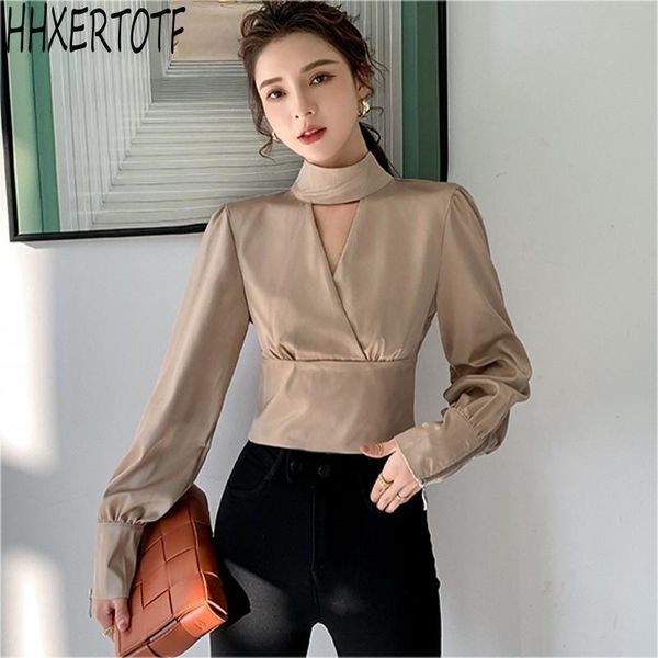 women's blouses & shirts 2021 autumn women short blouse korean vintage long sleeve blusas, White
women's blouses & shirts 2021 autumn women short blouse korean vintage long sleeve blusas, White