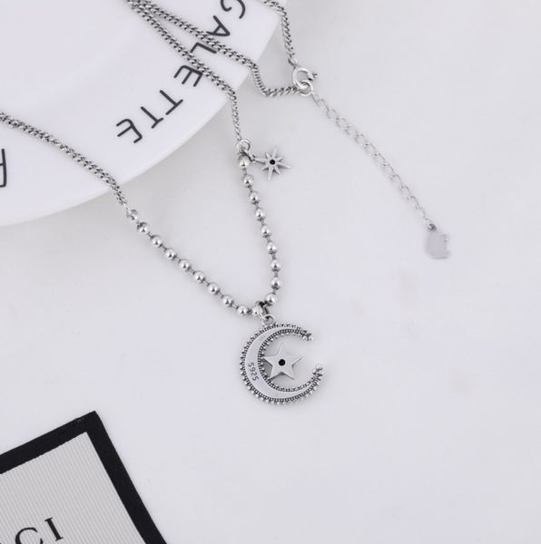 925 silver retro black zircon five-pointed star and moon necklace banquet trendy necklace female new style q0531
925 silver retro black zircon five-pointed star and moon necklace banquet trendy necklace female new style q0531