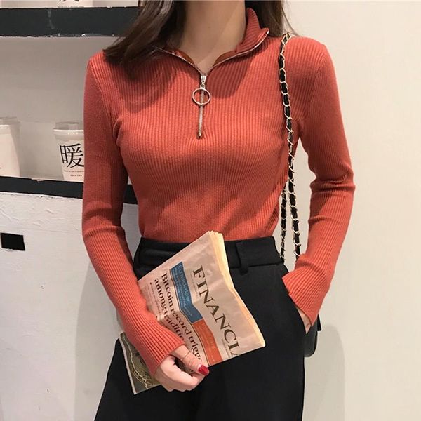 2020 трикотажных женщины zipper high neck sweater пуловеры водолазка осень зима основных женщины свитер slim fit черных прицепные femme bbyu, White;black
2020 трикотажных женщины zipper high neck sweater пуловеры водолазка осень зима основных женщины свитер slim fit черных прицепные femme bbyu, White;black