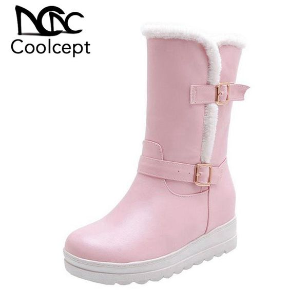coolcept size 30-42 women snow boots winter warm with fur mid calf boots solid color round toe buckle flats footwear women, Black
coolcept size 30-42 women snow boots winter warm with fur mid calf boots solid color round toe buckle flats footwear women, Black