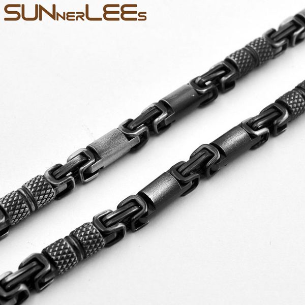sunnerlees 316l stainless steel necklace 6mm geometric byzantine link chain retro black color men women gift sc42 n 0927, Silver
sunnerlees 316l stainless steel necklace 6mm geometric byzantine link chain retro black color men women gift sc42 n 0927, Silver
