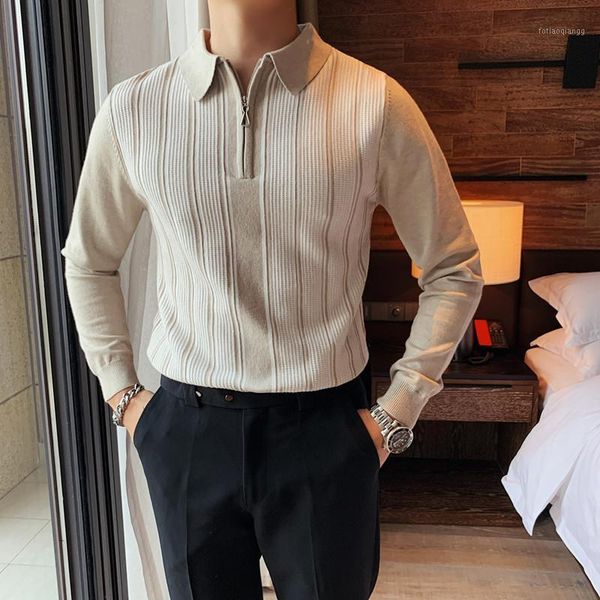 new male vintage fashion zipper collar bottom sweater men's slim fit business casual stripe pullover knit sweater1, White;black
new male vintage fashion zipper collar bottom sweater men's slim fit business casual stripe pullover knit sweater1, White;black