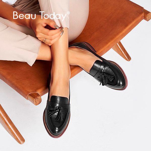 beautoday loafers women tassels genuine leather slip ons sheepskin pointed toe lady flats casual shoes handmade 27075 1006, Black;white
beautoday loafers women tassels genuine leather slip ons sheepskin pointed toe lady flats casual shoes handmade 27075 1006, Black;white