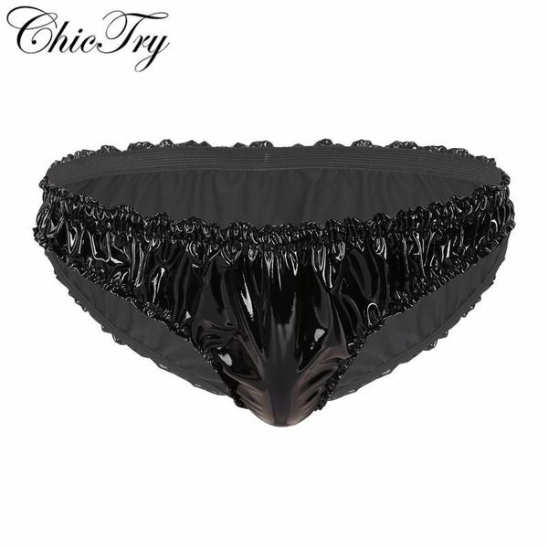 men underwear patent leather lingerie bikini briefs underwear underpants fashion low waist brief lingerie intimates panties, Black;white
men underwear patent leather lingerie bikini briefs underwear underpants fashion low waist brief lingerie intimates panties, Black;white