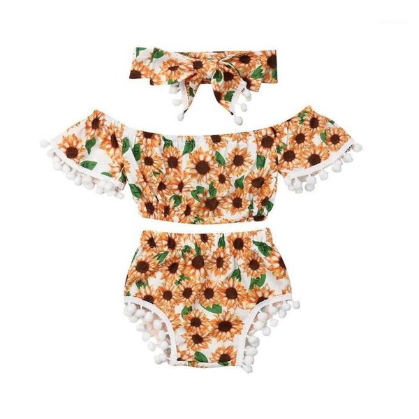 2020 baby girl clothes sunflower vest sunflower strapless shoulder t-shirt short pants headband 3pcs outfit1, White
2020 baby girl clothes sunflower vest sunflower strapless shoulder t-shirt short pants headband 3pcs outfit1, White