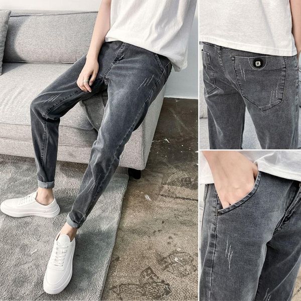 men's jeans four seasons gray slim fit feet stretch pants korean trend all-match, Blue
men's jeans four seasons gray slim fit feet stretch pants korean trend all-match, Blue