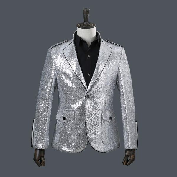 fashion sequins style men suits blazers jacket slim male singer dj silver stage dress tuxedos wedding suit groom prom costumes, White;black
fashion sequins style men suits blazers jacket slim male singer dj silver stage dress tuxedos wedding suit groom prom costumes, White;black