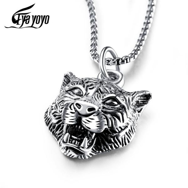 pendant necklaces eyeyoyo white tiger domineering head men's hip-hop punk necklace, Silver
pendant necklaces eyeyoyo white tiger domineering head men's hip-hop punk necklace, Silver