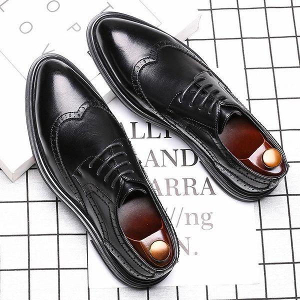 dress shoes 2021 men brogue man leather business luxury elegant party casual wedding british style shoe large size, Black
dress shoes 2021 men brogue man leather business luxury elegant party casual wedding british style shoe large size, Black