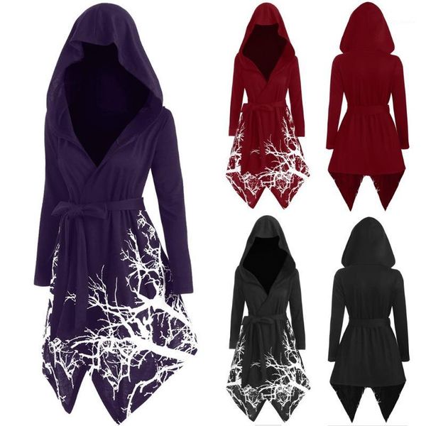 autumn hoodies loose print outwear casual trench women's plus size novelty tree print hooded cape irregular long belt coat1, Tan;black
autumn hoodies loose print outwear casual trench women's plus size novelty tree print hooded cape irregular long belt coat1, Tan;black