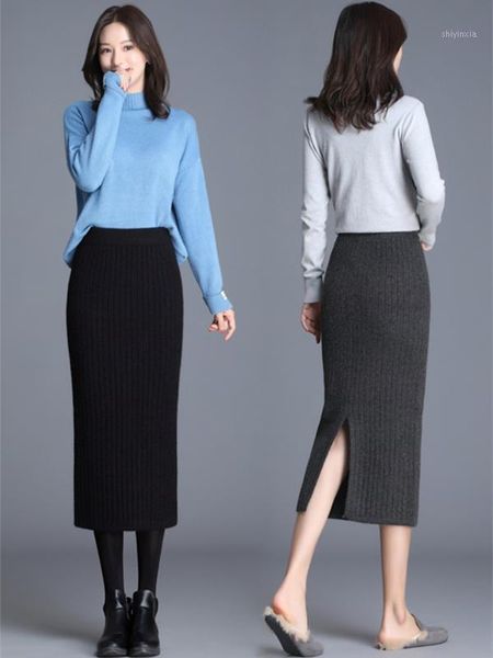 2020 autumn winter women long skirt elastic waist warm knitted straight slim elegant black pencil skirts faldas jupe femme1
2020 autumn winter women long skirt elastic waist warm knitted straight slim elegant black pencil skirts faldas jupe femme1